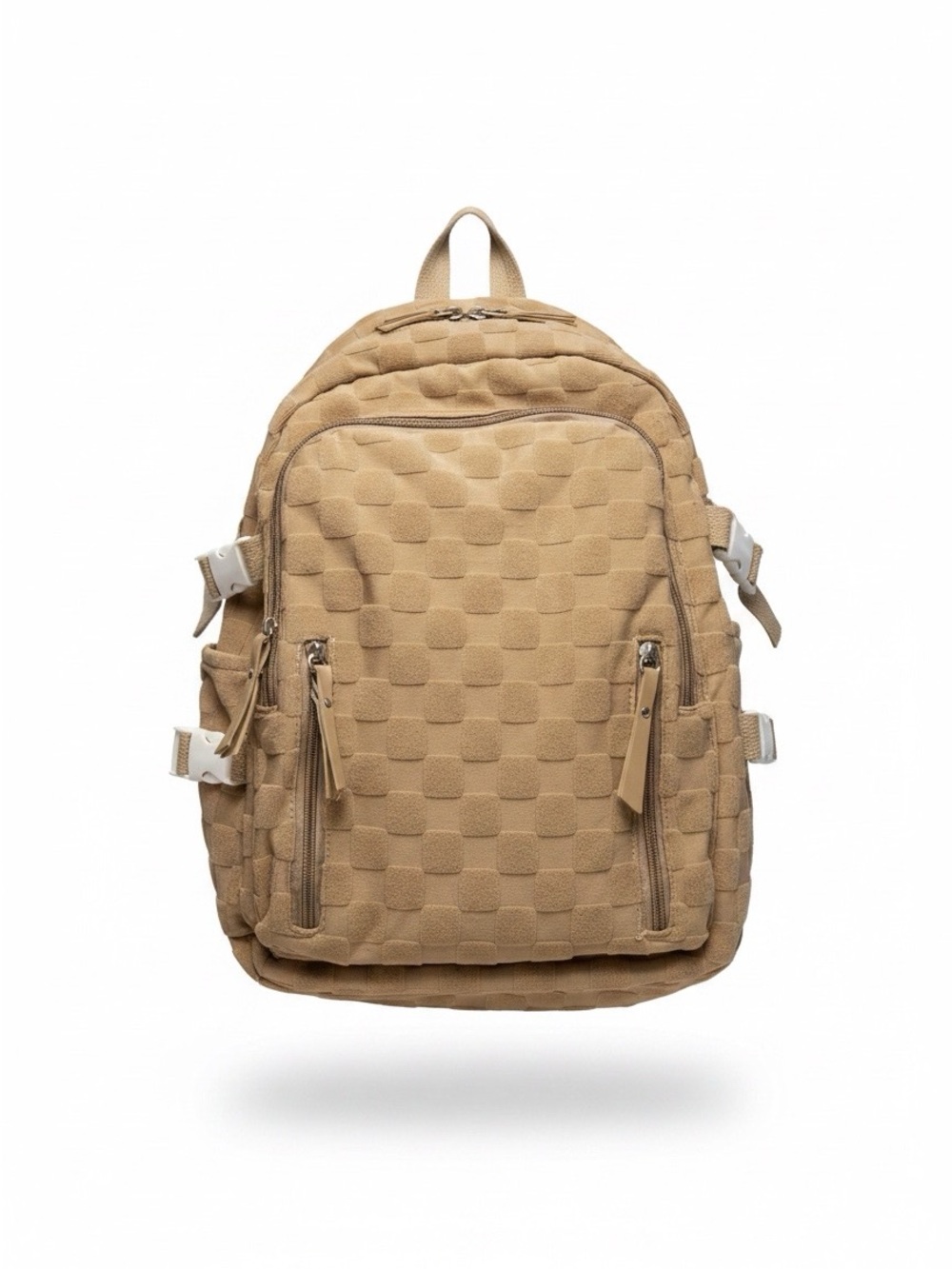 Neutral Tan Quilted Men's Backpack - Everyday Carry - Picture 1 of 7